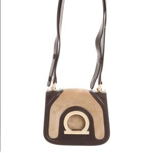 Salvatore Ferragamo Leather With Suede Saddle Crossbody Bag